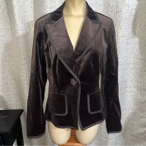 Ann Taylor Womens Soft Brown Velvet Blazer, Size 4